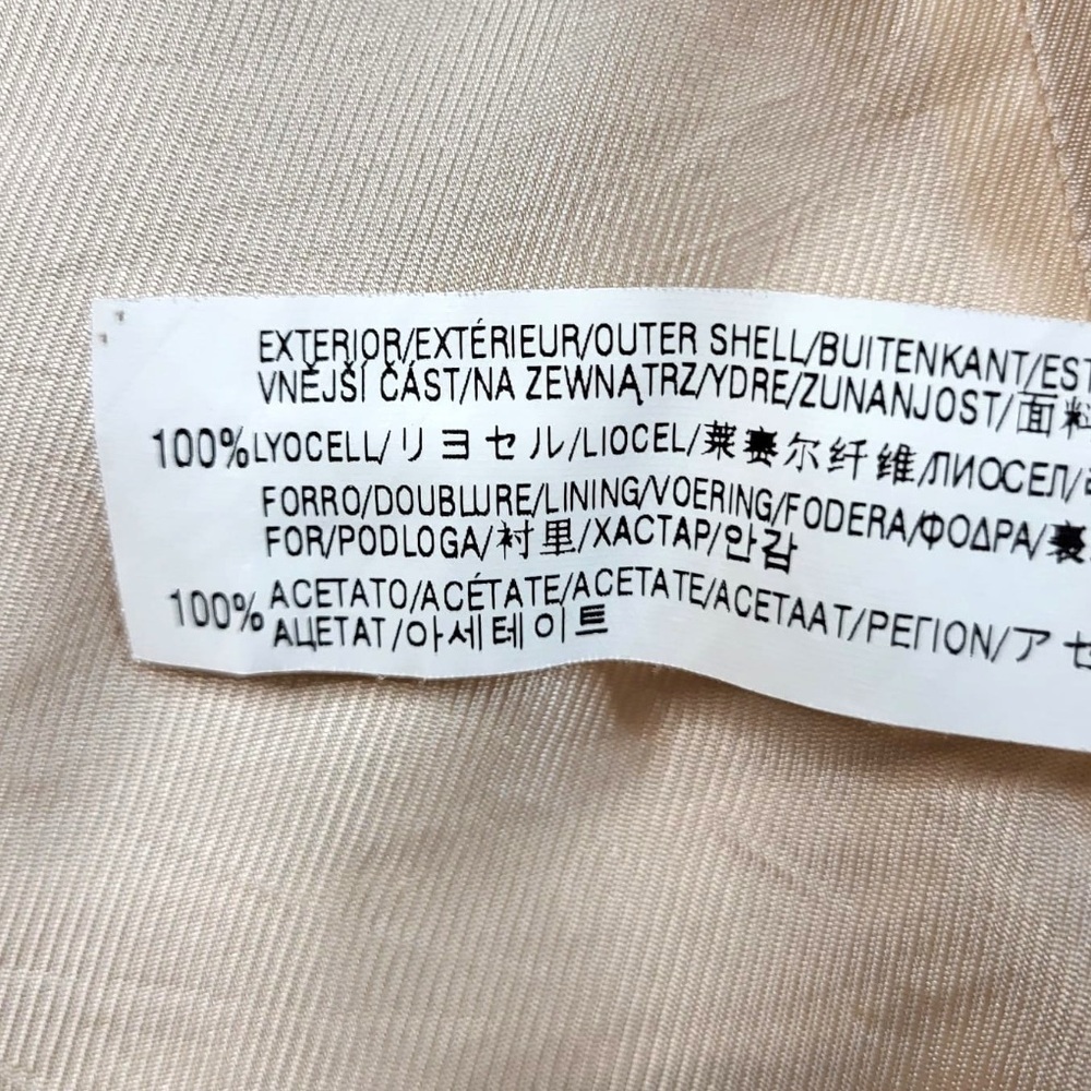 Zara Waterfall Draped Cascading Open Front Padded Shoulders Blazer in Soft Peach - Picture 7 of 9